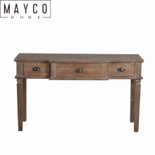 Mayco Farmhouse Style Chinese Classic Three Drawer wooden Side Console Table